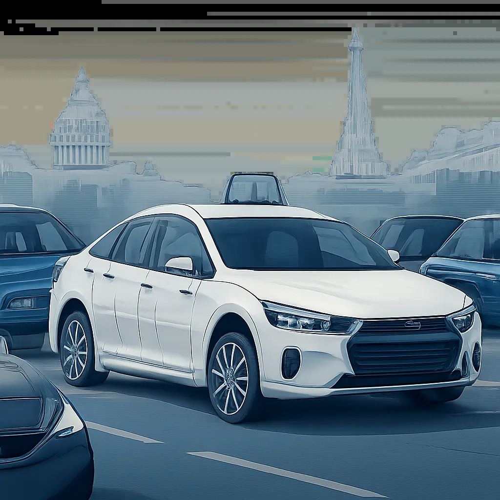 Une illustration moderne mettant en avant un taxi parisien fiable dans un environnement urbain. L’image évoque la sérénité, la ponctualité et la sécurité des déplacements à Paris.